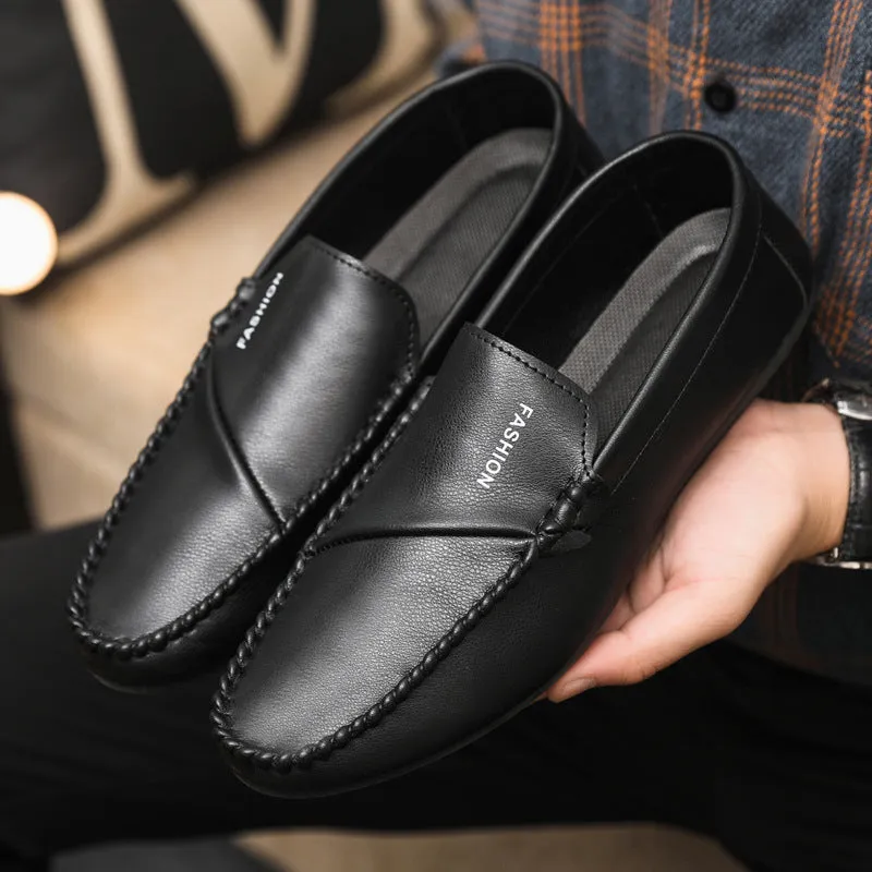 Spring society guy casual shoes trendy shoes Doudou shoes men's lazy shoes cover feet one pedal men's shoes foreign trade large size