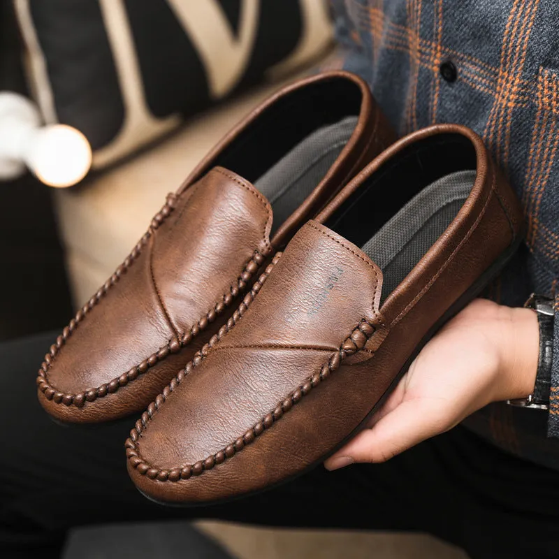 Spring society guy casual shoes trendy shoes Doudou shoes men's lazy shoes cover feet one pedal men's shoes foreign trade large size