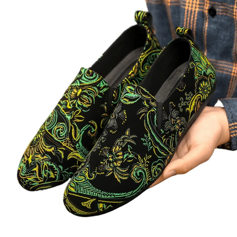 Spring society guy casual shoes trendy shoes Doudou shoes men's lazy shoes cover feet one pedal men's shoes foreign trade large size