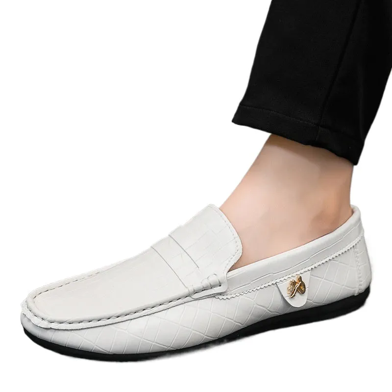 Spring society guy casual shoes trendy shoes Doudou shoes men's lazy shoes cover feet one pedal men's shoes foreign trade large size