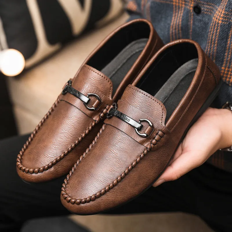 Spring society guy casual shoes trendy shoes Doudou shoes men's lazy shoes cover feet one pedal men's shoes foreign trade large size