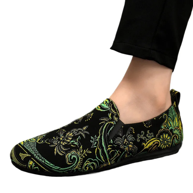 Spring society guy casual shoes trendy shoes Doudou shoes men's lazy shoes cover feet one pedal men's shoes foreign trade large size