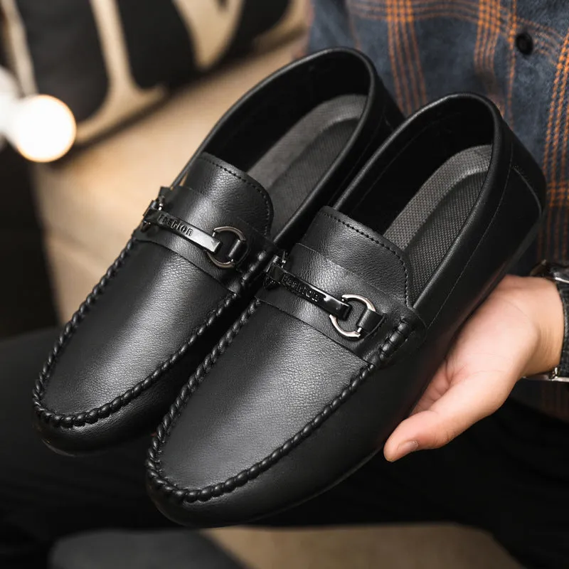 Spring society guy casual shoes trendy shoes Doudou shoes men's lazy shoes cover feet one pedal men's shoes foreign trade large size