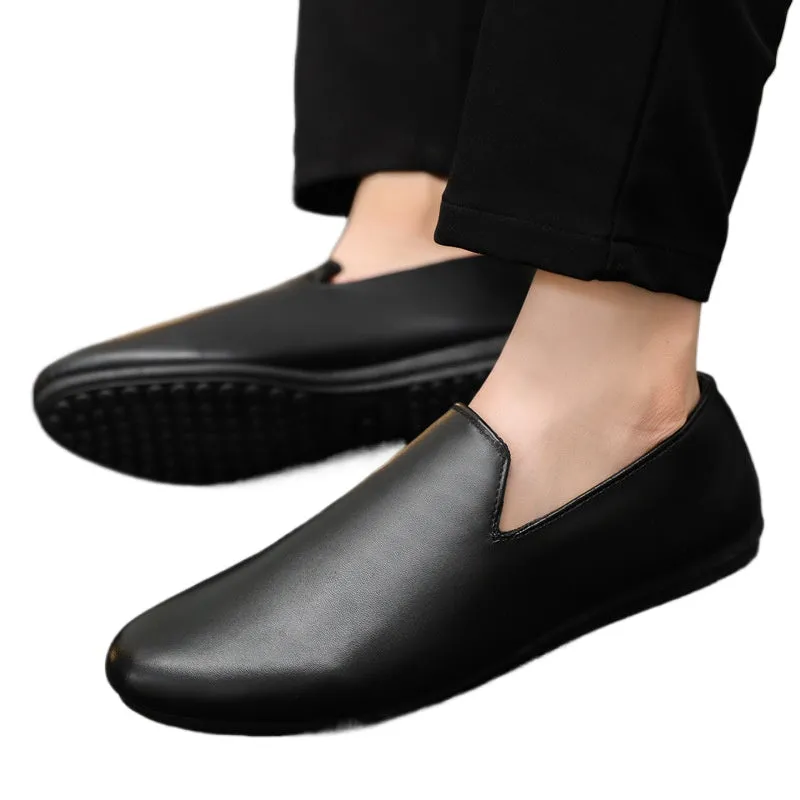 Spring society guy casual shoes trendy shoes Doudou shoes men's lazy shoes cover feet one pedal men's shoes foreign trade large size