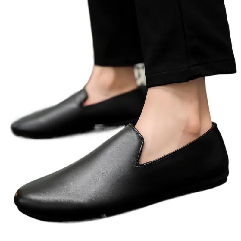 Spring society guy casual shoes trendy shoes Doudou shoes men's lazy shoes cover feet one pedal men's shoes foreign trade large size