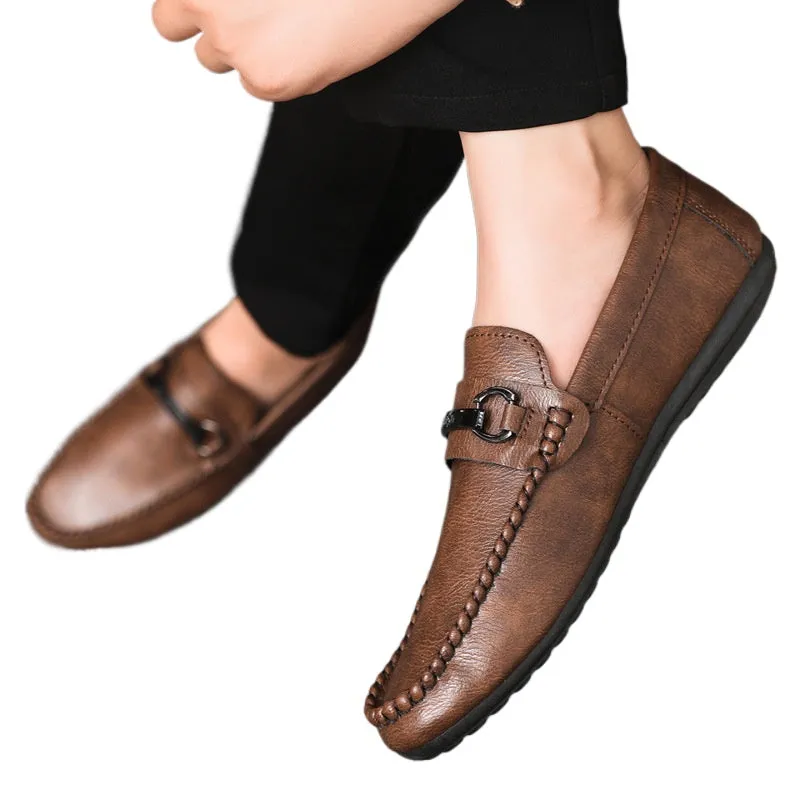 Spring society guy casual shoes trendy shoes Doudou shoes men's lazy shoes cover feet one pedal men's shoes foreign trade large size