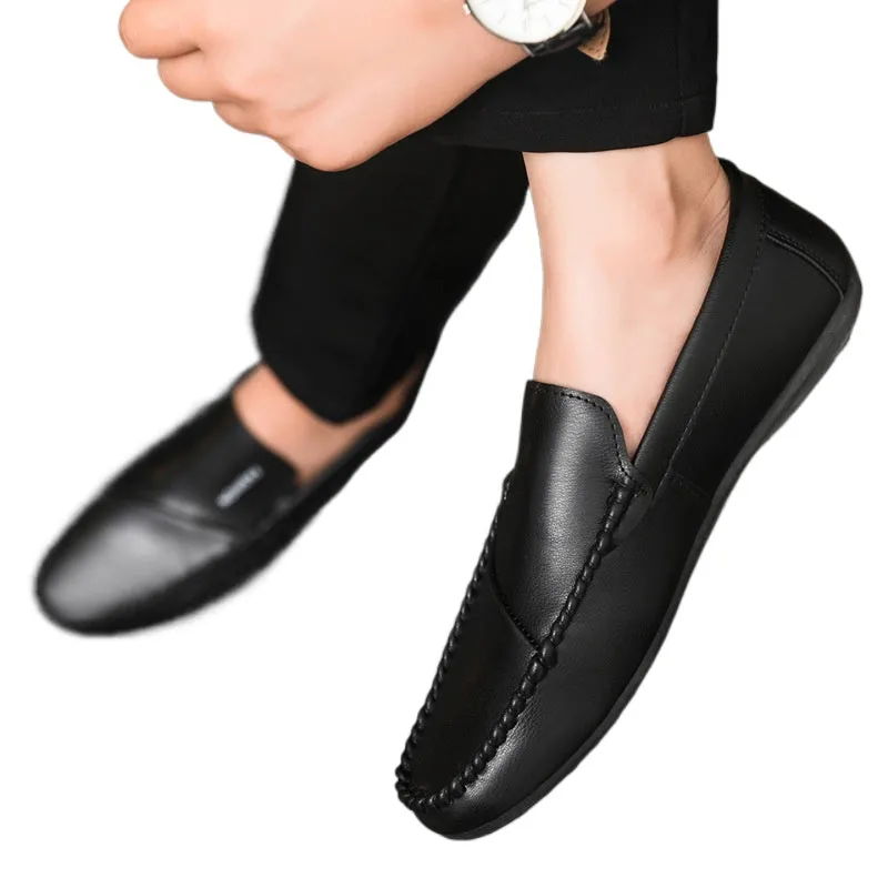 Spring society guy casual shoes trendy shoes Doudou shoes men's lazy shoes cover feet one pedal men's shoes foreign trade large size