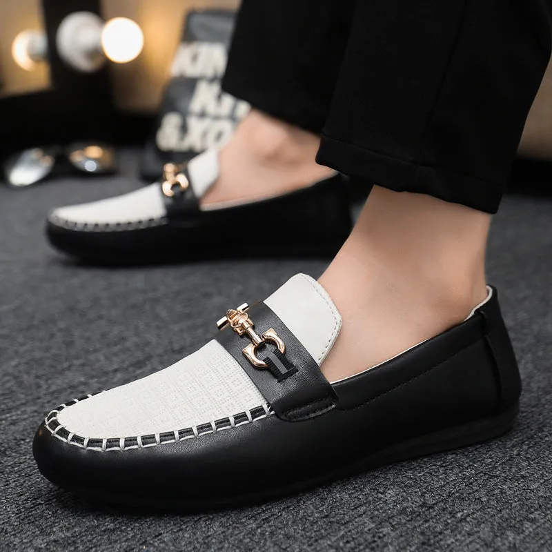 Spring society guy casual shoes trendy shoes Doudou shoes men's lazy shoes cover feet one pedal men's shoes foreign trade large size