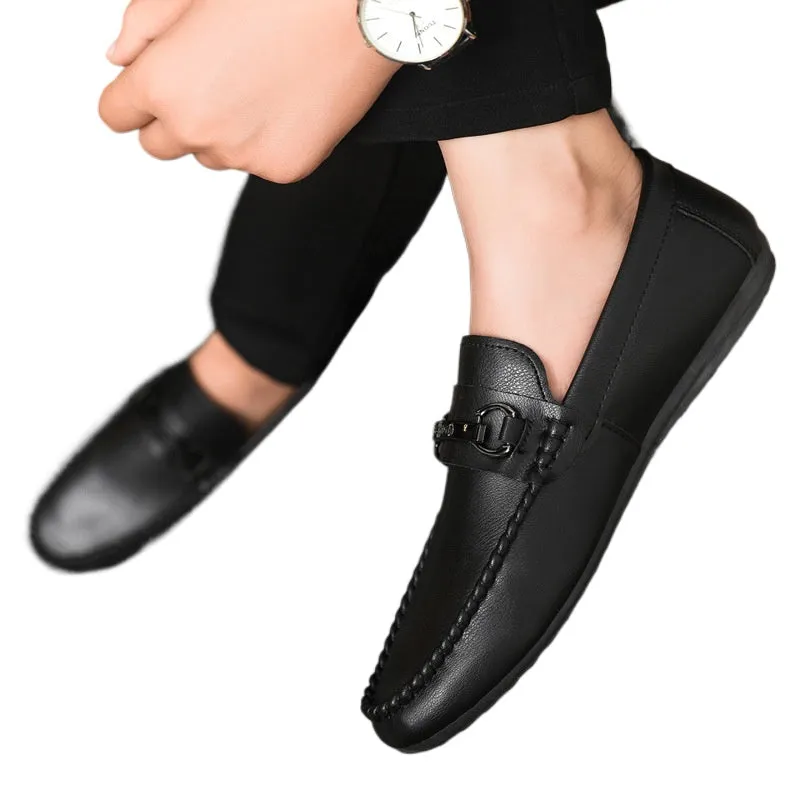 Spring society guy casual shoes trendy shoes Doudou shoes men's lazy shoes cover feet one pedal men's shoes foreign trade large size