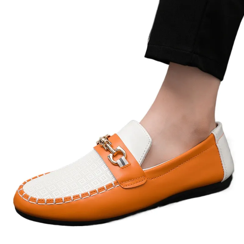 Spring society guy casual shoes trendy shoes Doudou shoes men's lazy shoes cover feet one pedal men's shoes foreign trade large size