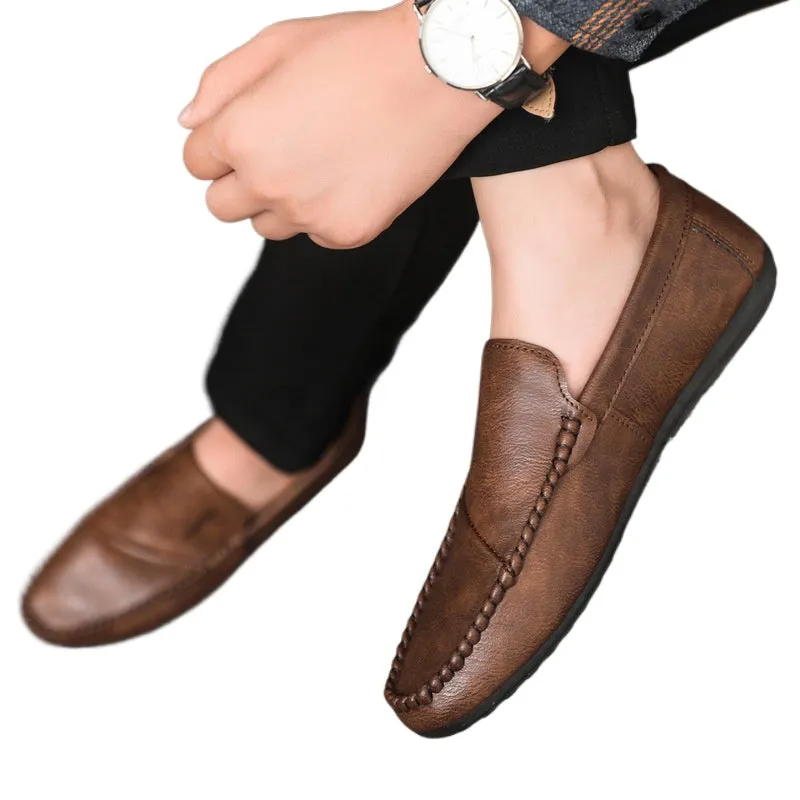 Spring society guy casual shoes trendy shoes Doudou shoes men's lazy shoes cover feet one pedal men's shoes foreign trade large size