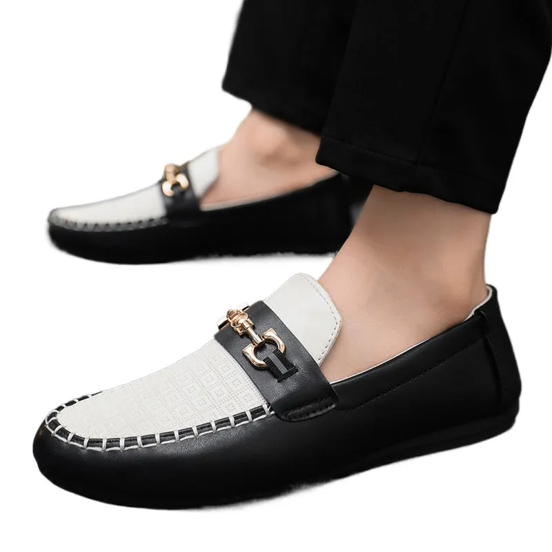 Spring society guy casual shoes trendy shoes Doudou shoes men's lazy shoes cover feet one pedal men's shoes foreign trade large size