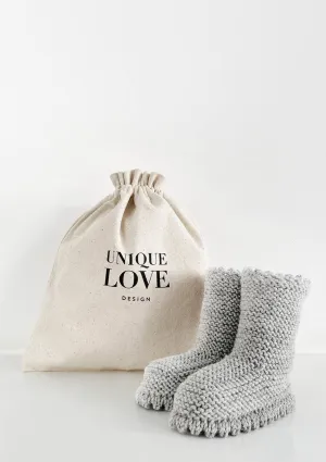 Strickschuhe Boots Light Grey