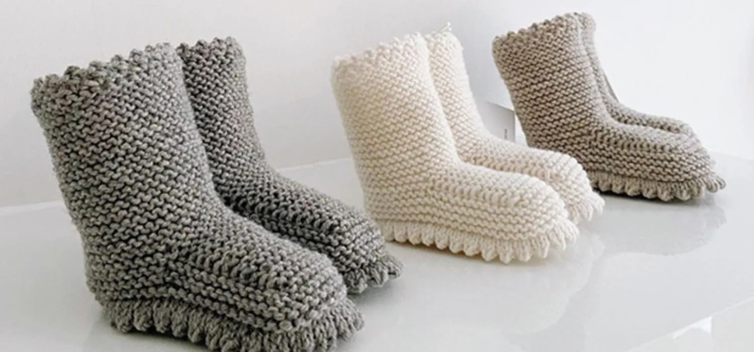 Strickschuhe Boots Light Grey