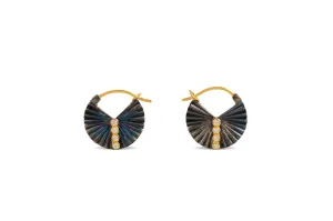 Studio Tara   I   18K Yellow Gold And Silver With Fvvs1 Diamonds Mulino Windmill Hoops 20Mm Disk  ER3808