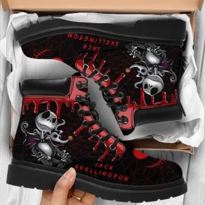 Super Stylish High-Top Skull Print Lace-Up Low Chunky Heel Booties