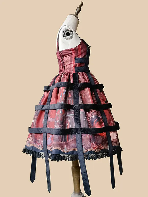Sweet Lolita Dress Chiffon Sleeveless Steampunk Dress Fairytale Dress