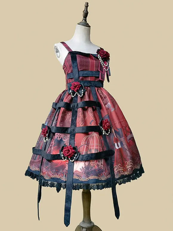 Sweet Lolita Dress Chiffon Sleeveless Steampunk Dress Fairytale Dress