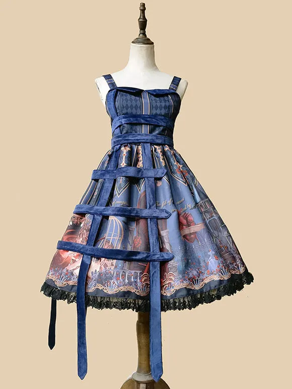 Sweet Lolita Dress Chiffon Sleeveless Steampunk Dress Fairytale Dress