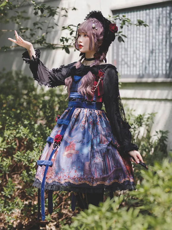 Sweet Lolita Dress Chiffon Sleeveless Steampunk Dress Fairytale Dress