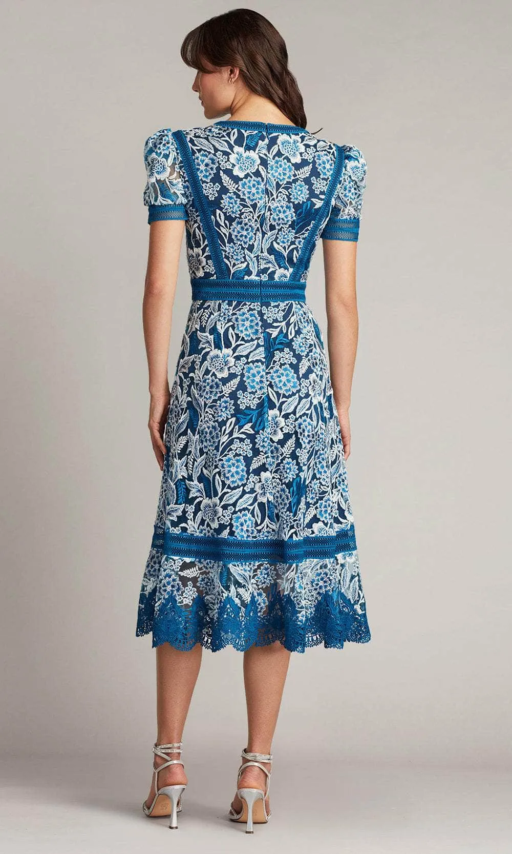 Tadashi Shoji CDP24209MD - V-Neck Floral Embroidered Evening Dress