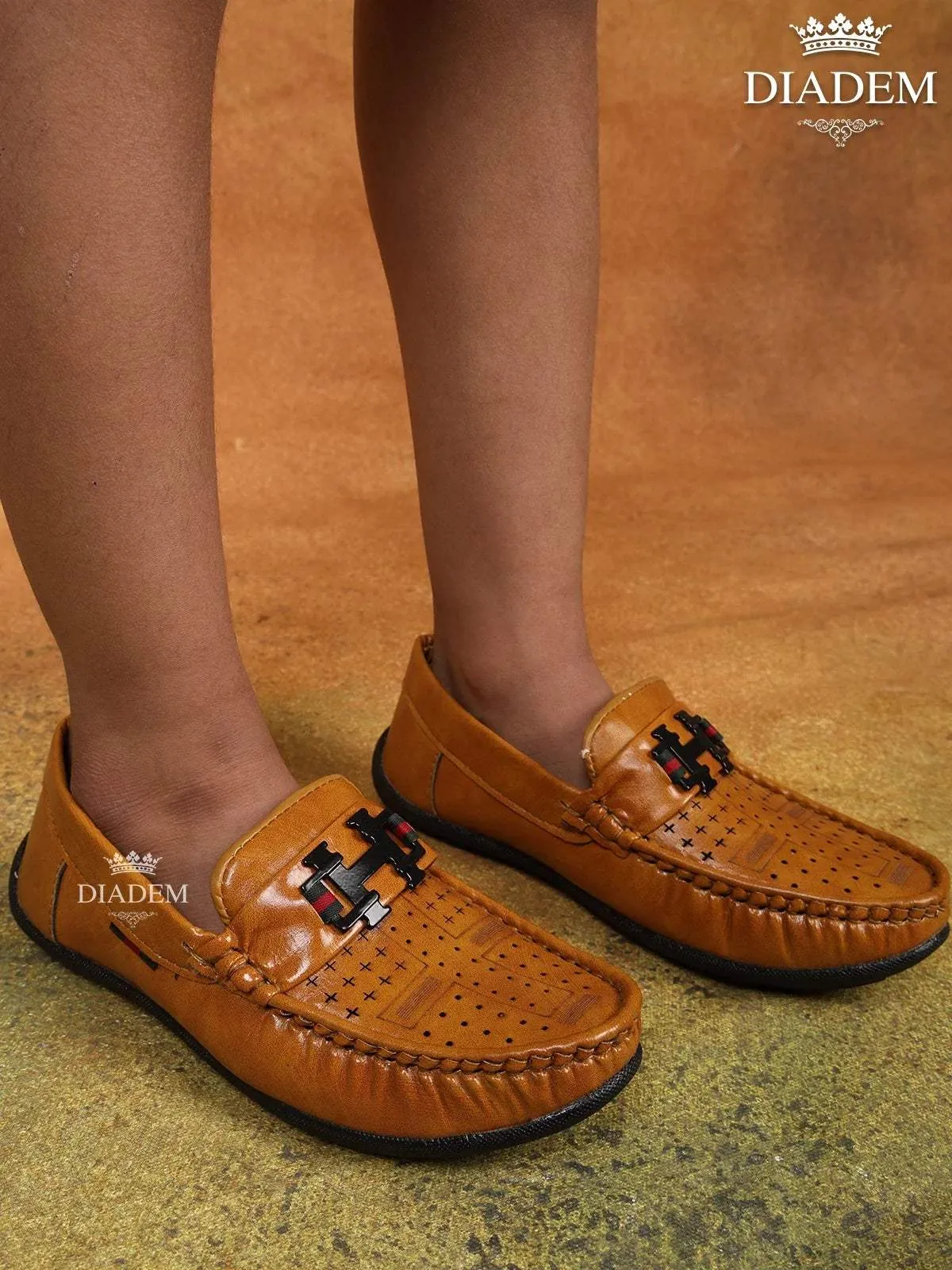 Tan Flat Loafers for Boys