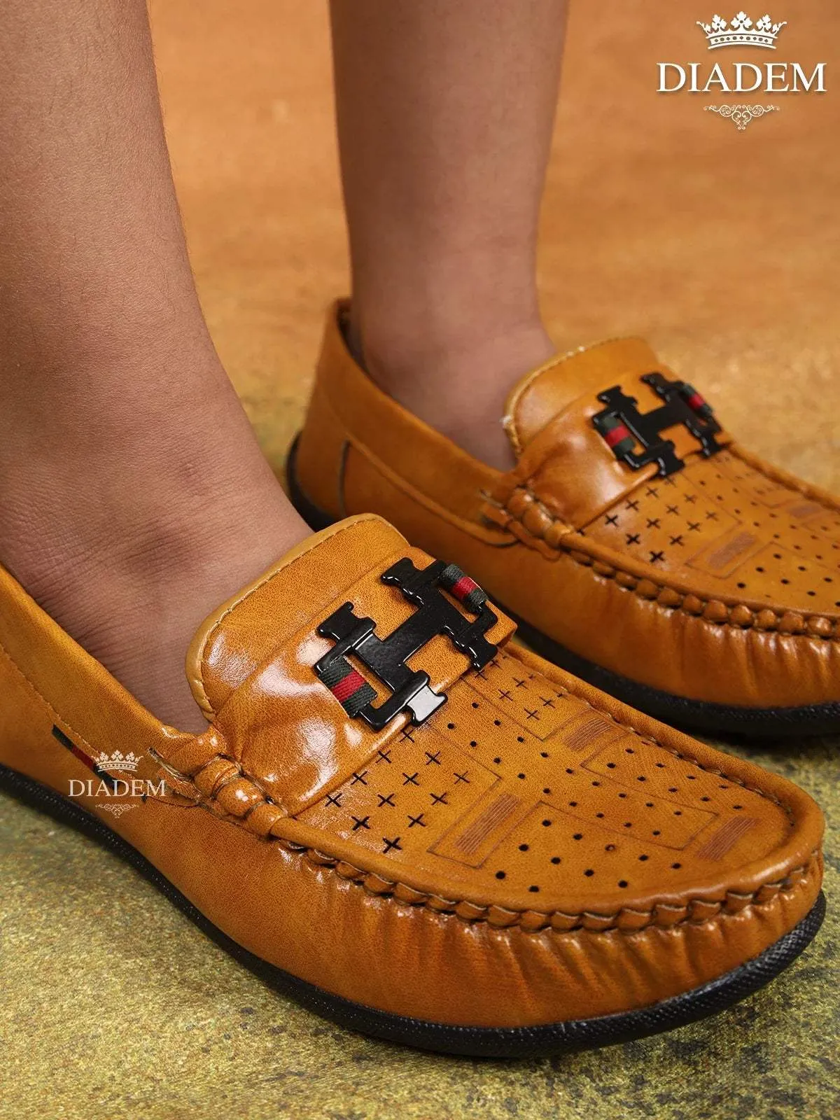 Tan Flat Loafers for Boys