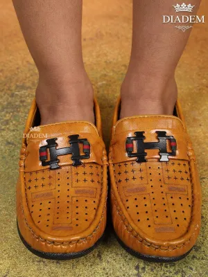 Tan Flat Loafers for Boys