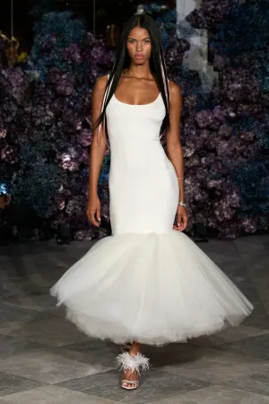 Tea Length Mermaid Tulle Dress