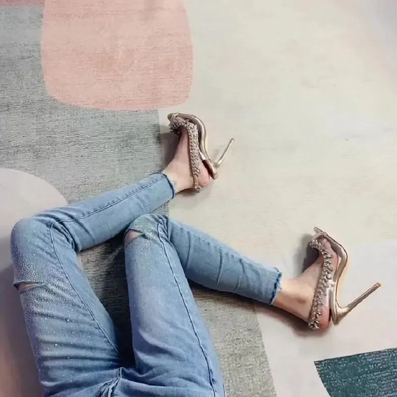 Transparent Rhinestone High Heels