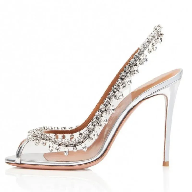 Transparent Rhinestone High Heels