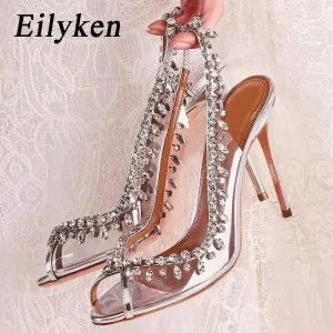 Transparent Rhinestone High Heels