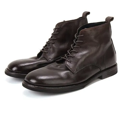 Trendy handmade martin boots with round toe soles
