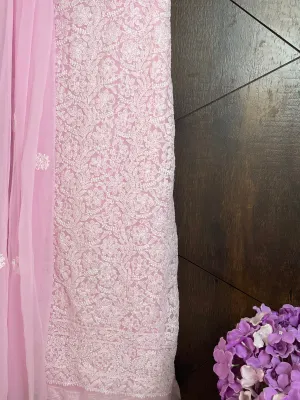 Trendy Pink Everyday Georgette Chikankari Salwar Suit Set Unstitched