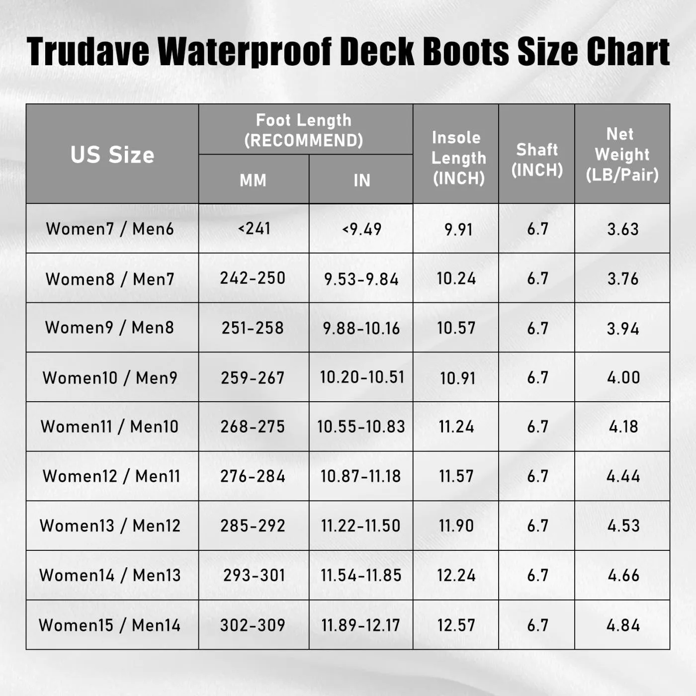 Trudave Midnight Camo 6.7" Stylish Fishing Deck Boots