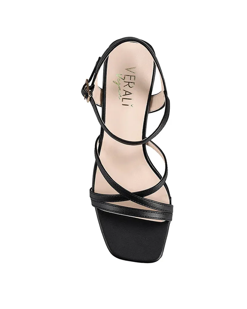 Verali Persimmon Black Strappy Heels