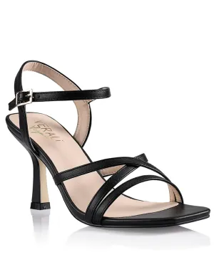 Verali Persimmon Black Strappy Heels
