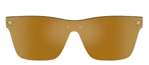Versace Kids VK 4004U 148/7I Square Plastic Clear Sunglasses with Gold Mirror Lens