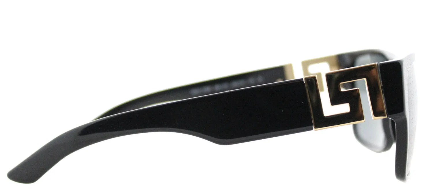 Versace VE 4296 GB1/87 Square Plastic Black Sunglasses with Grey Lens