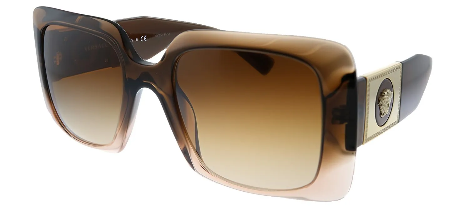 Versace VE 4405 533213 Rectangle Plastic Brown Sunglasses with Brown Gradient Lens
