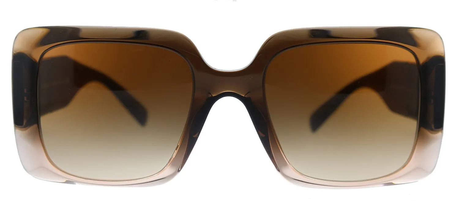 Versace VE 4405 533213 Rectangle Plastic Brown Sunglasses with Brown Gradient Lens