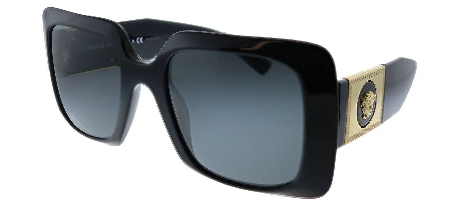 Versace VE 4405 GB1/87 Rectangle Plastic Black Sunglasses with Grey Lens