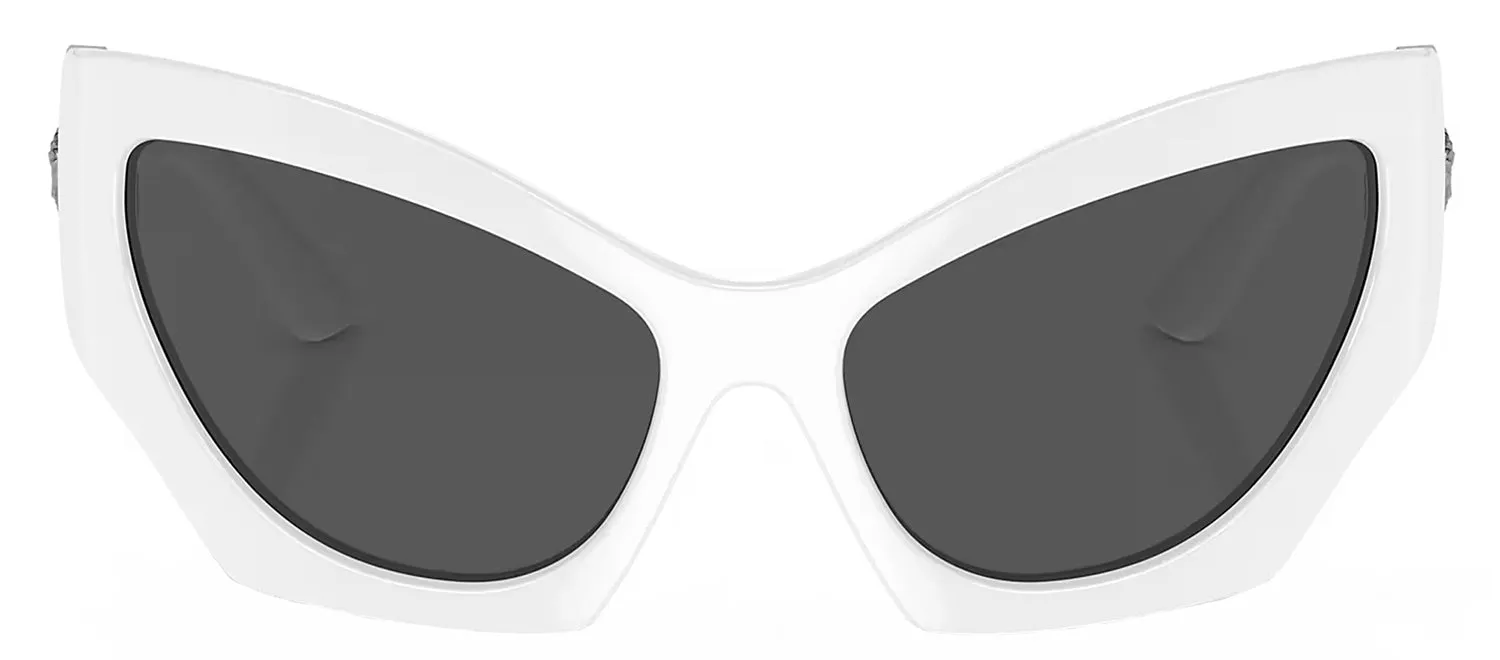 Versace VE 4450 314/87 Cat-Eye Plastic White Sunglasses with Grey Lens