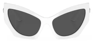 Versace VE 4450 314/87 Cat-Eye Plastic White Sunglasses with Grey Lens