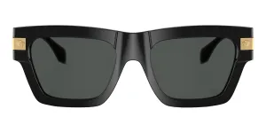 Versace VE 4464 GB1/87 Rectangle Plastic Black Sunglasses with Grey Lens
