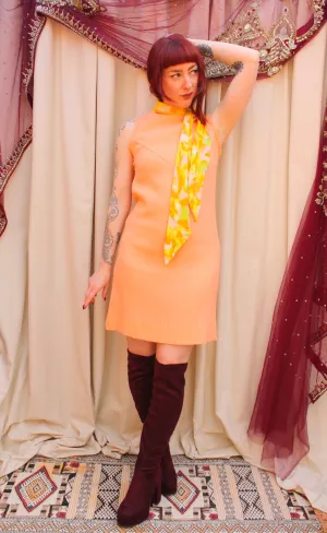Vintage 60s Scarf Mini Dress