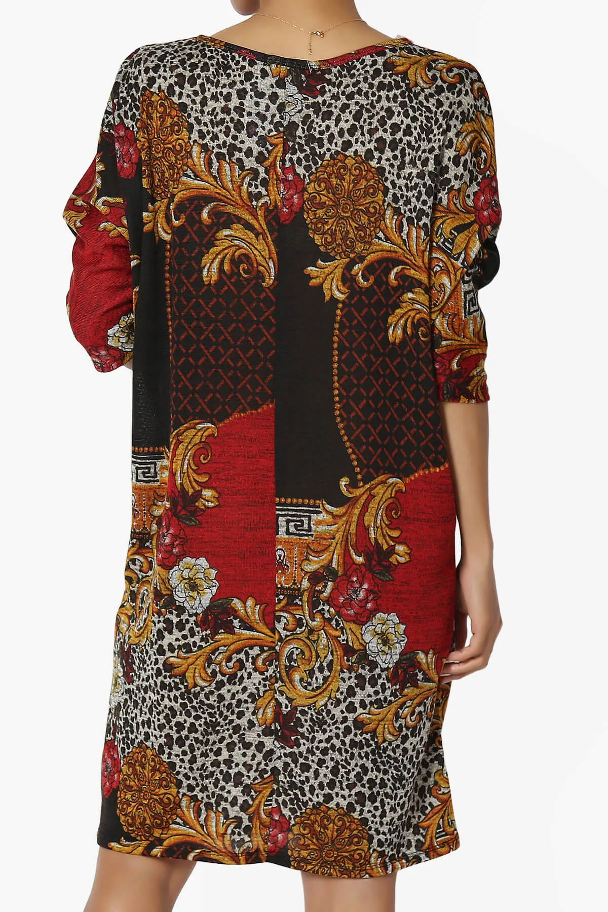 Wanda Printed Dolman Sleeve Dress