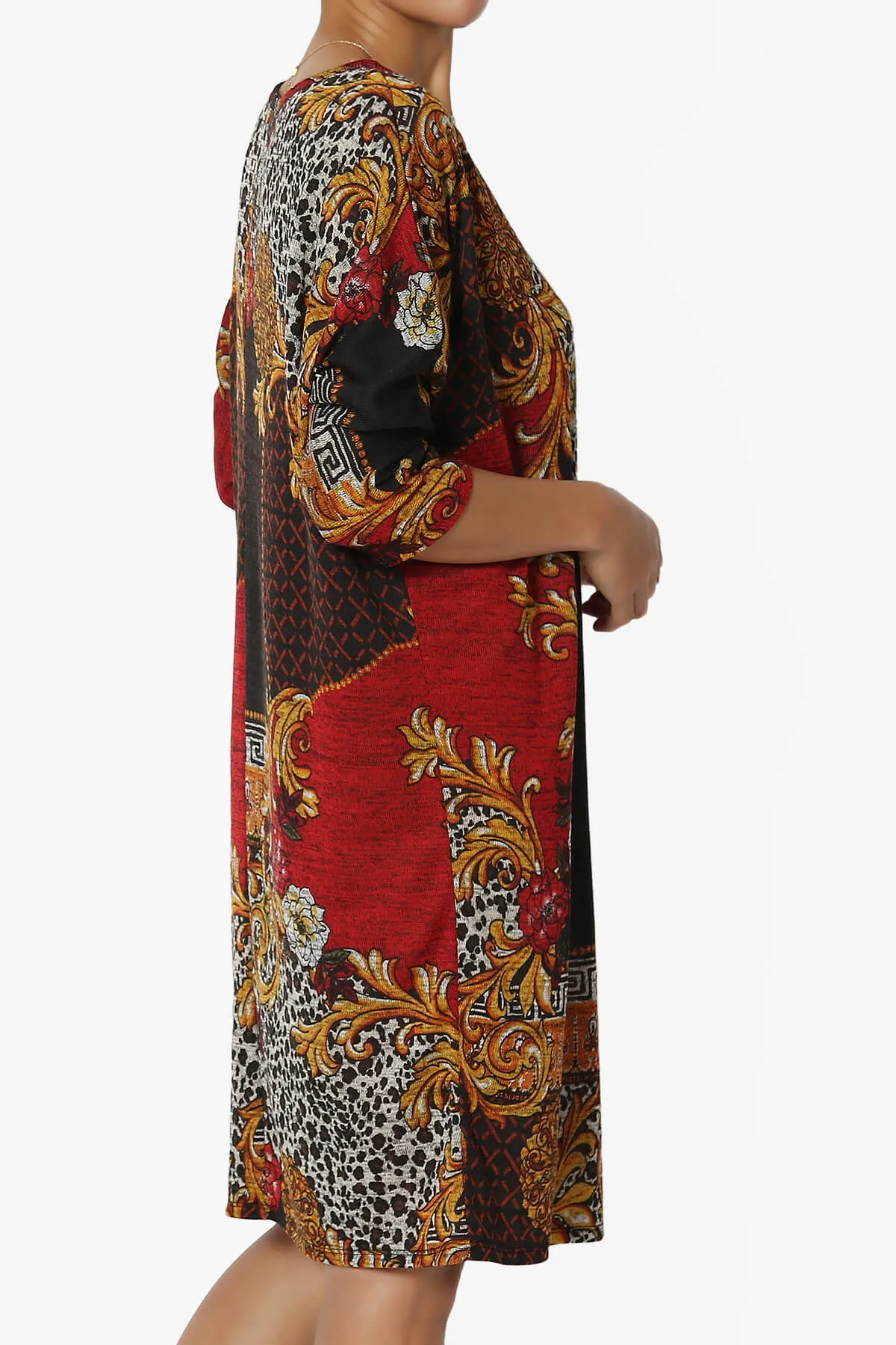 Wanda Printed Dolman Sleeve Dress