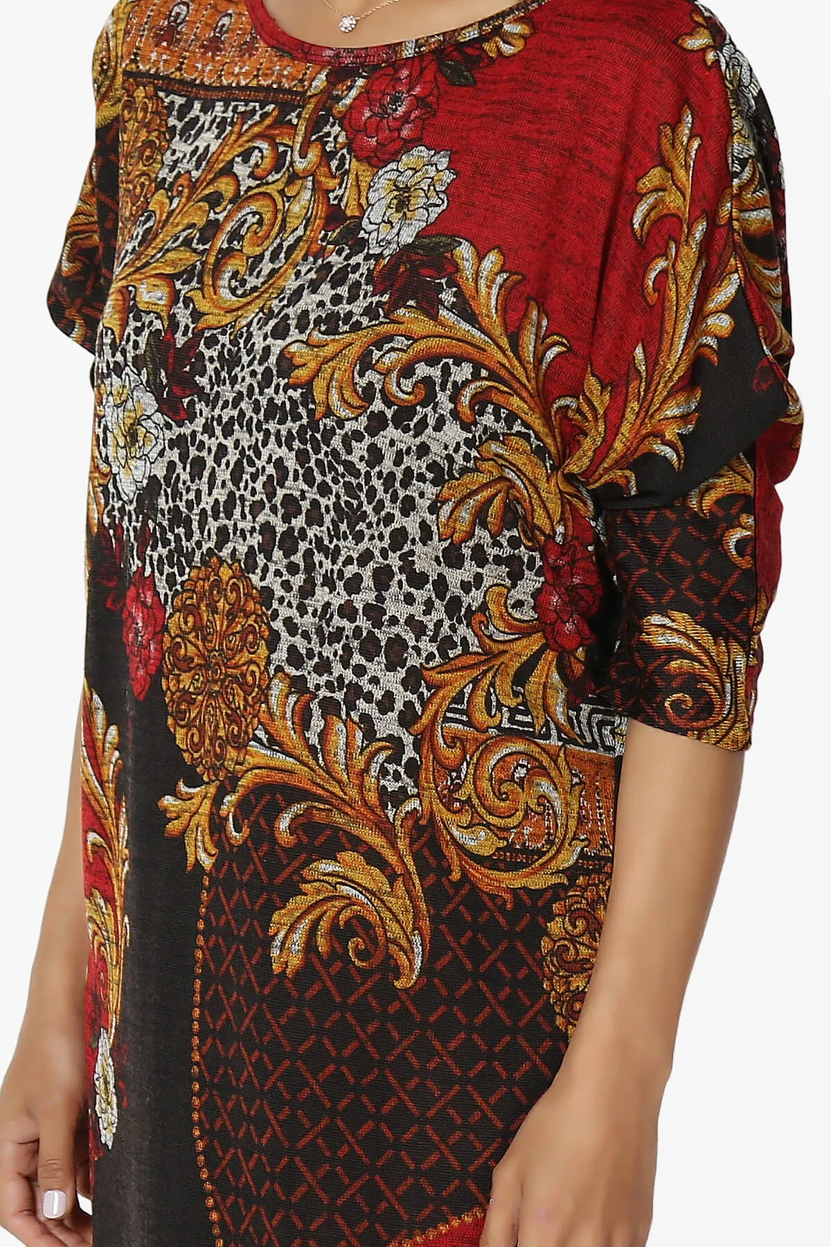Wanda Printed Dolman Sleeve Dress