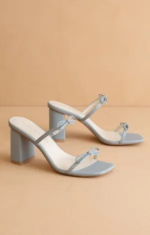 Wendy Double Strap Bow Heels- Blue